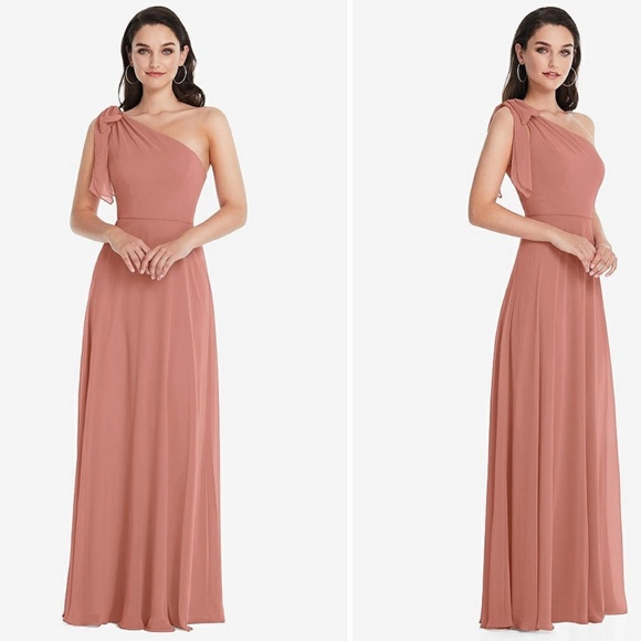 After Six Draped One-Shoulder Maxi‎ Dress With Scarf Bow Size 2 - Picture 10 of 10